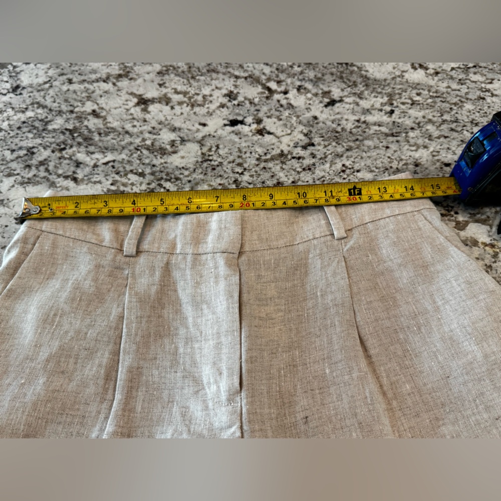 Talbots Linen Cropped Ankle Pants in‎ Light Taupe - Picture 6 of 10